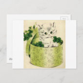 Vintag Retro Kitten Saint Patrick's Day Postkarte (Vorne/Hinten)