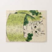 Vintag Retro Kitten Saint Patrick's Day Puzzle (Horizontal)
