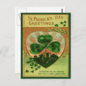 Vintag Retro Kleeblatt St Patrick's Grußkarte Postkarte (Vorne/Hinten)
