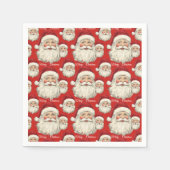 Vintag Retro lächelnd Santa Face Red Serviette (Vorderseite)
