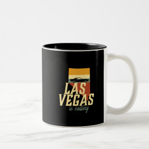 Vintag Retro Las Vegas Nevada USA City Map Zweifarbige Tasse
