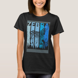 Vintag Retro Liebe Zebra Silhouette Tier T-Shirt