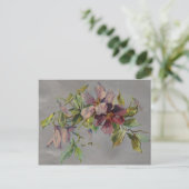 Vintag Retro Lila Iris Postkarte (Stehend Vorderseite)