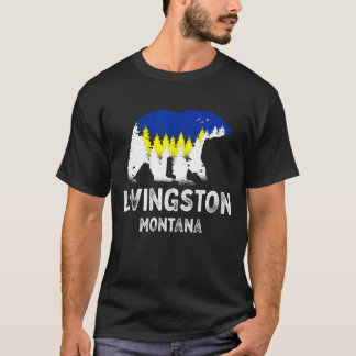 Vintag Retro Livingston Montana Grizzly Bear Mt V T-Shirt