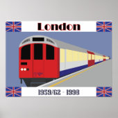 Vintag Retro London Train Postkarte Poster (Vorne)