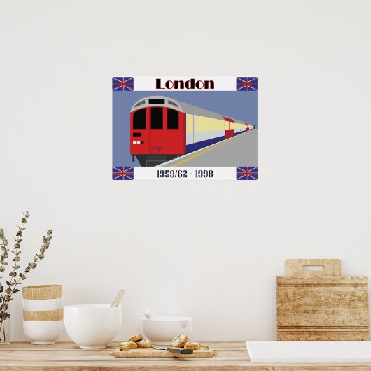 Vintag Retro London Train Postkarte Poster (Küche)