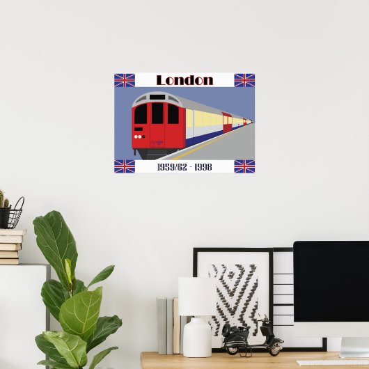 Vintag Retro London Train Postkarte Poster (Heimbüro)