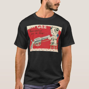 Vintag Retro Macbre Suizid Welpe Valentine Karte T-Shirt