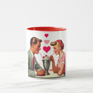 Vintag/Retro Malzgeschäft der 50er Jahre Valentine Tasse