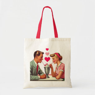 Vintag/Retro Malzgeschäft der 50er Jahre Valentine Tragetasche