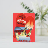 Vintag Retro Matchbook Valentine Feiertagspostkarte (Stehend Vorderseite)