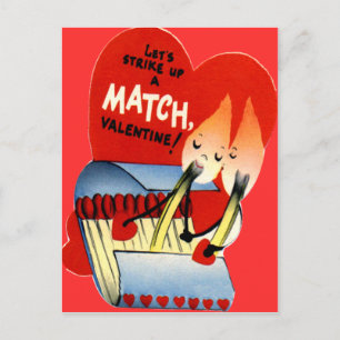 Vintag Retro Matchbook Valentine Feiertagspostkarte