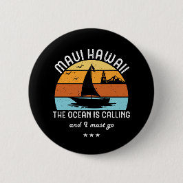 Vintag Retro Maui Hawaii Segeln Button