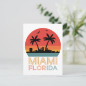 Vintag Retro Miami Florida Postkarte (Stehend Vorderseite)