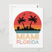 Vintag Retro Miami Florida Postkarte (Vorne/Hinten)