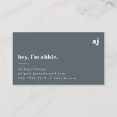 Vintag Retro Minimal Trendy Smoke Blue Visitenkarte (Rückseite)