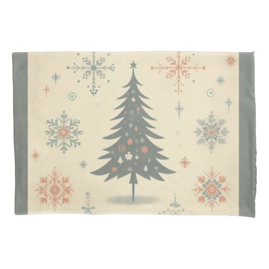 Vintag/Retro Moderne Weihnachten/Winter Kissenbezug (Vorderseite)