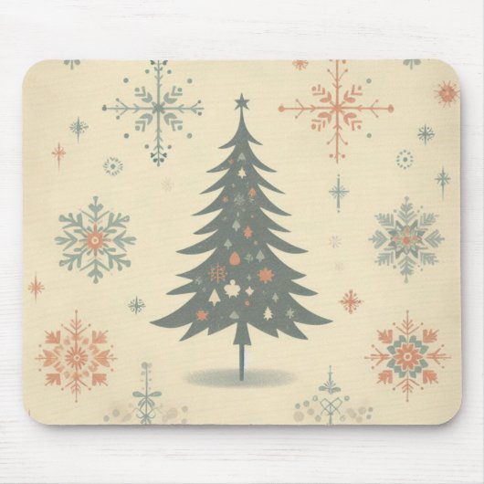 Vintag/Retro Moderne Weihnachten/Winter Mousepad (Vorne)