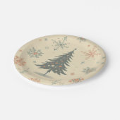 Vintag/Retro Moderne Weihnachten/Winter Pappteller (Schrägansicht)