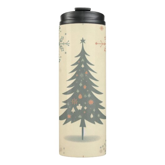 Vintag/Retro Moderne Weihnachten/Winter Thermosbecher (Vorderseite)