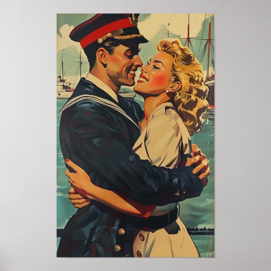 Vintag Retro Modernes Abstrakt Art Poster (Vorne)