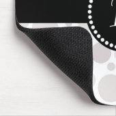 Vintag Retro Monogramm Weiß und Silberpolka Dot Mousepad (Ecke)