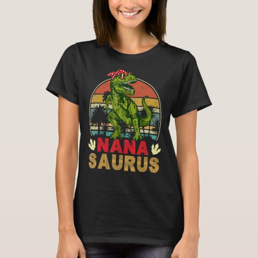 Vintag Retro Nanasaurus Dinosaurier Trex T-Shirt (Vorderseite)