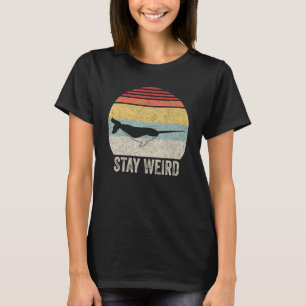 Vintag Retro Narwhal Bleibe komisch T-Shirt