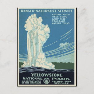 Vintag Retro Nationalpark Tourismus Postkarte