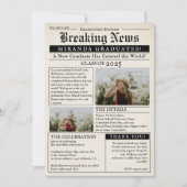 Vintag Retro Newspaper 3 Fotos Abschluss Ankündigung (Vorderseite)