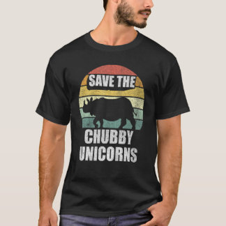 Vintag Retro Niedlich Rhino Lover Rettete The Chub T-Shirt