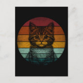 Vintag Retro Niedliche Katze Postkarte (Vorderseite)