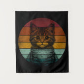 Vintag Retro Niedliche Katze Wandteppich (Vorderseite)