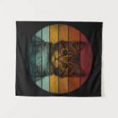 Vintag Retro Niedliche Katze Wandteppich (Vorderseite (Horizontal))