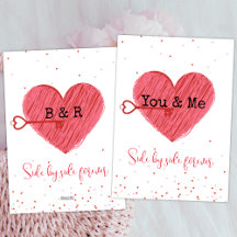 Vintag Retro Niedliche Liebe Rotes Herz Valentinst