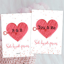 Vintag Retro Niedliche Liebe Rotes Herz Valentinst Feiertagskarte