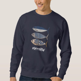 Vintag Retro Not Sardine, Custom Fisherman Sweatshirt