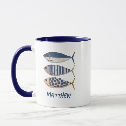 Vintag Retro Not Sardine, Custom Fisherman Tasse (Links)