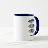 Vintag Retro Not Sardine, Custom Fisherman Tasse (VorderseiteRechts)