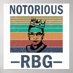 Vintag Retro Notoring RBG Ruth Bader Ginsburg Poster