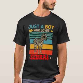 Vintag Retro nur ein Junge, der Zebras Niedliche S T-Shirt