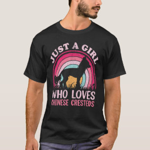 Vintag Retro nur ein Mädchen, das chinesische Kres T-Shirt