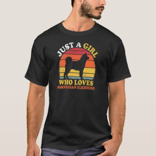 Vintag Retro nur ein Mädchen, das norwegische Elkh T-Shirt