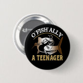Vintag Retro O'Fishally ein Tee Button (Vorne & Hinten)