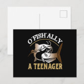 Vintag Retro O'Fishally ein Tee Postkarte (Vorne/Hinten)