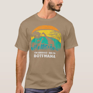Vintag Retro Okavango Delta Botswana Africa Safar T-Shirt