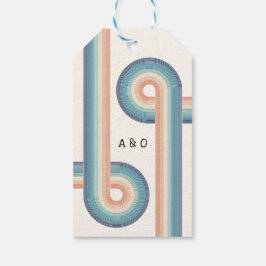 Vintag Retro Old Style 70er Hochzeit Einladung Geschenkanhänger