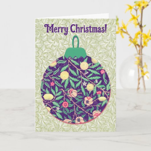 Vintag Retro Ornament Weihnachtskarte Karte (Gelbe Blume)