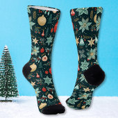 Vintag Retro Ornamente Weihnachten Socken