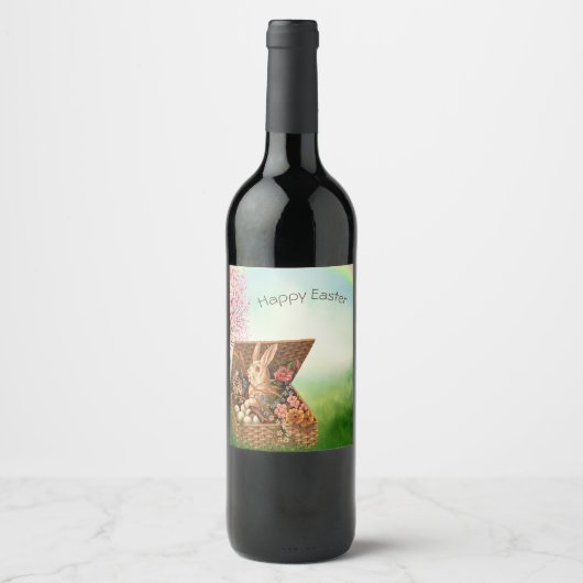 Vintag Retro Ostersonne Weinetikett (Vorderseite)